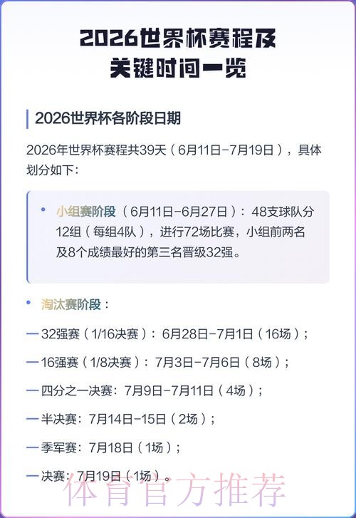 2026世界杯每日赛程一览实时赛程实时查看